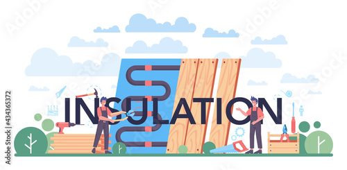 Insulation typographic header. Thermal or acoustic insulation