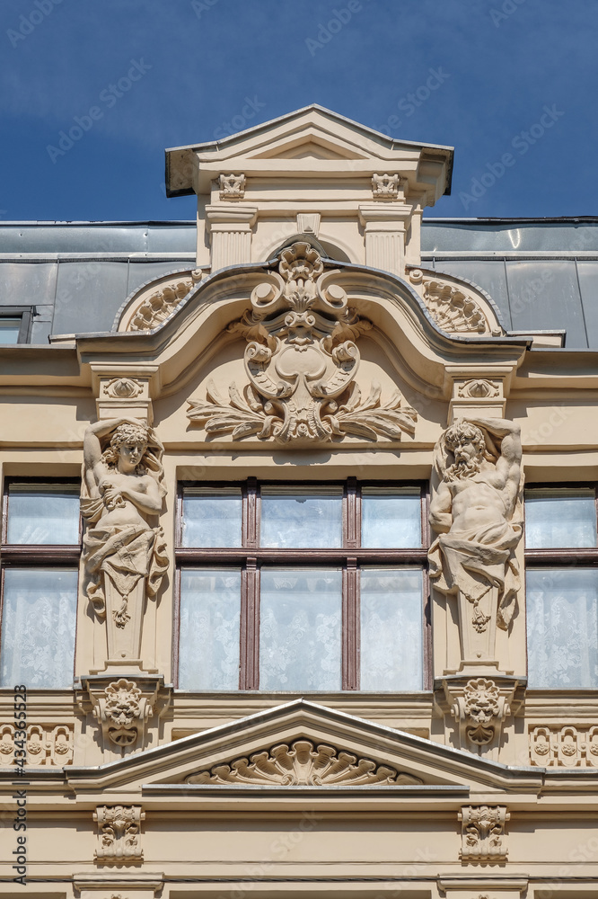 Fasady starych kamienic. Szczecin Polska Fasady starych kamienic. Szczecin Polska