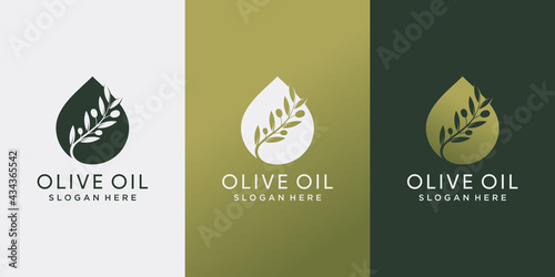 Olive oil logo design inspiration with creative concept