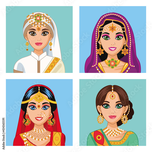 four arabic brides characters