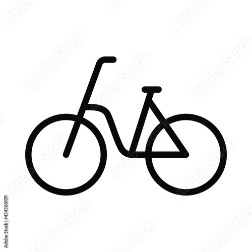 Bicycle flat line icon. Vector outline illustration of  Urban transportation, bike sharing, bicycle fitness. Black color thin linear sign for store, can be used in logo, UI and web design