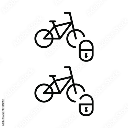 Bike sharing flat line icon. Vector outline illustration of  Urban transportation, rent a bike, bike rental app. Black color thin linear sign for store, can be used in logo, UI and web design