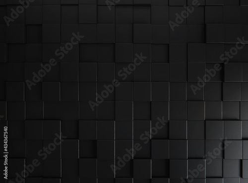 Fototapeta Naklejka Na Ścianę i Meble -  Abstract black blocks or cubes background. 3d Rendering.