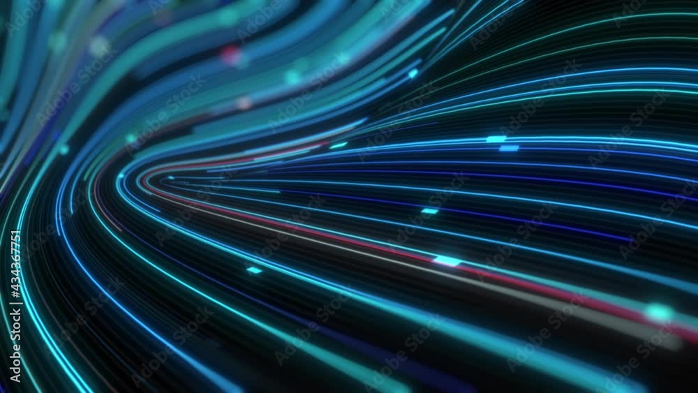Abstract technology background, big data digital  line wave business concept