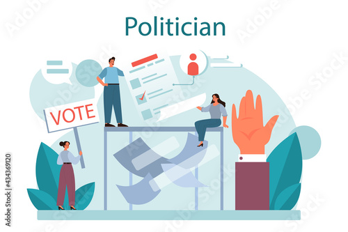 Politician concept. Idea of election and governement. Democratic governance