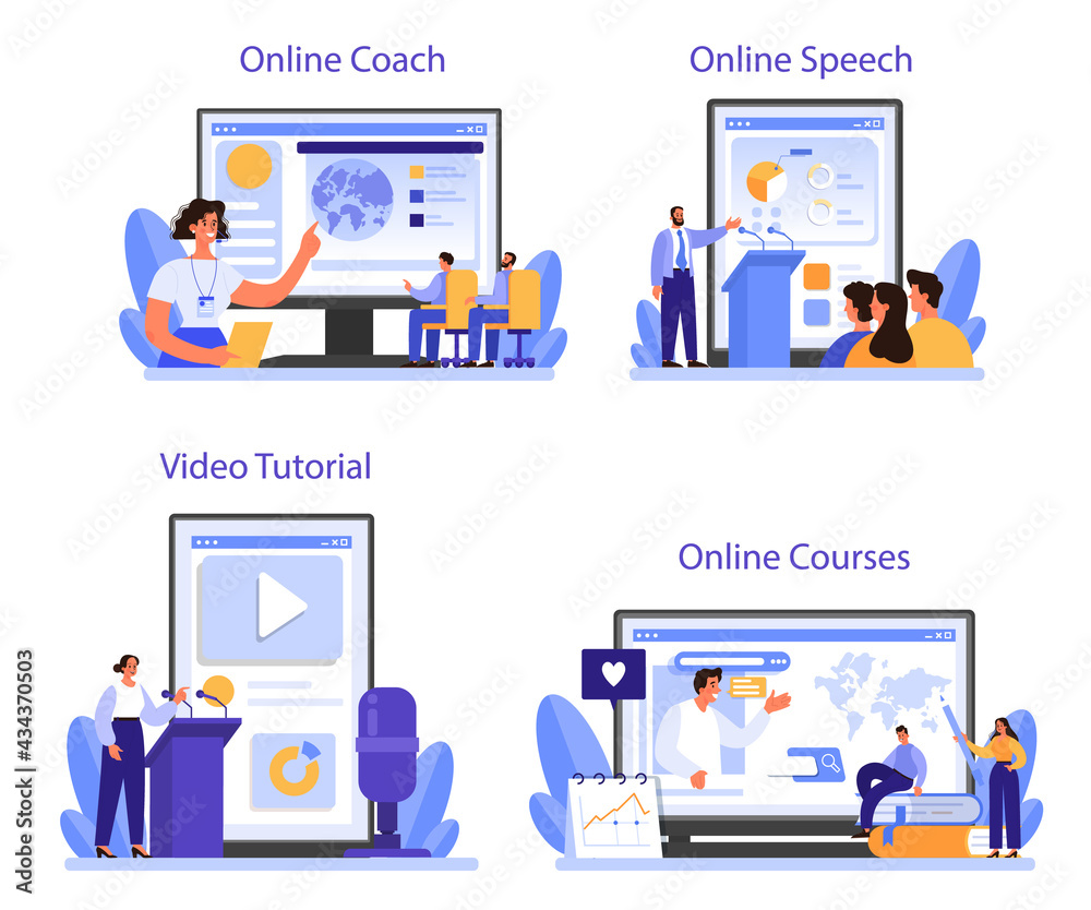 Professional speaker online service or platform set Professional speaker online service or platform set