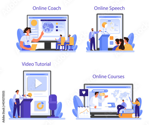 Professional speaker online service or platform set