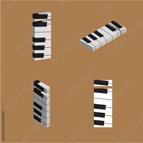 Abstract vector alphabet - i made from piano - alphabet set