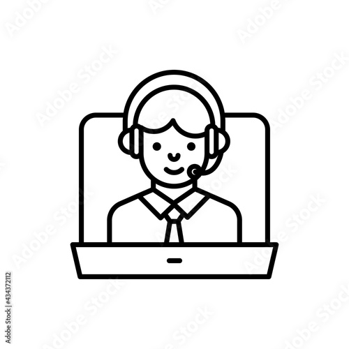 Online Support vector outline icon style illustration. EPS 10 File