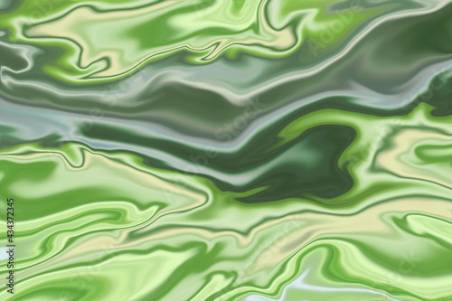 Natural abstract marble grass background. Liquid green texture. illustration in the fluid art style