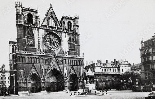 Lyon in France Cathedral of Saint Jean in the 1950s