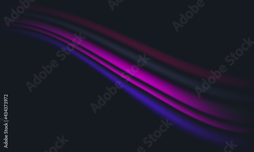 Dark abstract wavy layered multi colors background. Vector 3d illustration.