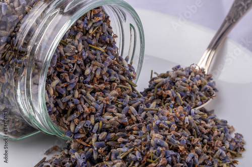 dried lavender in a glass jar