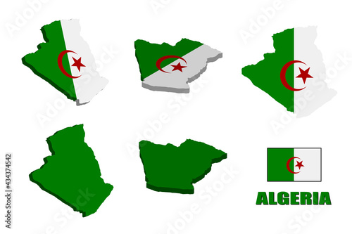 Algeria map on white background. vector illustration.