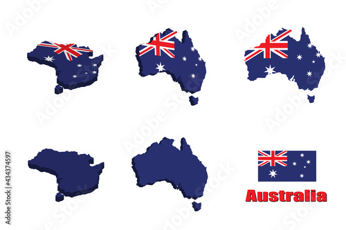 Australia map on white background. vector illustration.