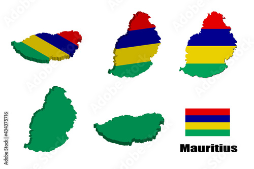 Mauritius map on white background. vector illustration.
