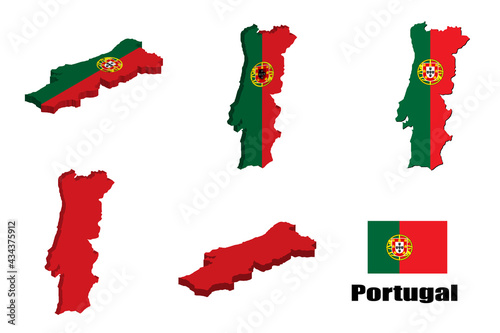 Portugal map on white background. vector illustration.