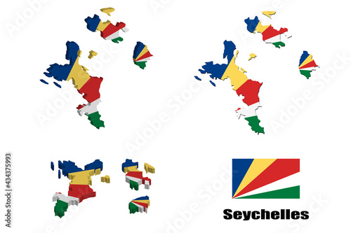 Seychelles map on white background. vector illustration.