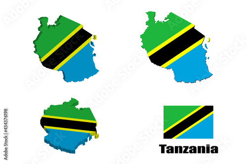 Tanzania map on white background. vector illustration.