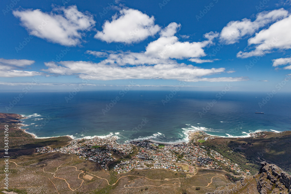 stunning view from Table mountain down to the city of Cape Town