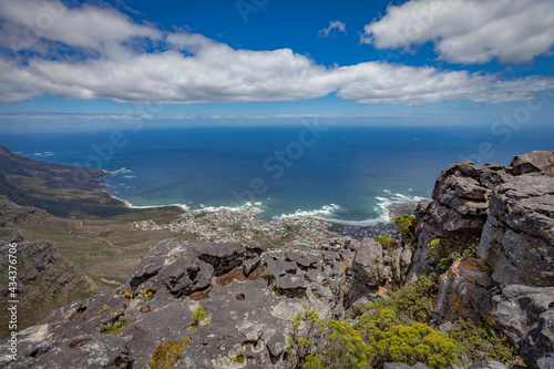 stunning view from Table mountain down to the city of Cape Town