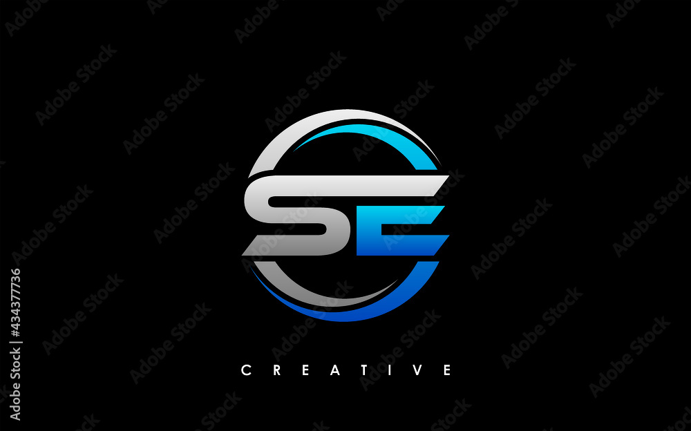 SE Letter Initial Logo Design Template Vector Illustration