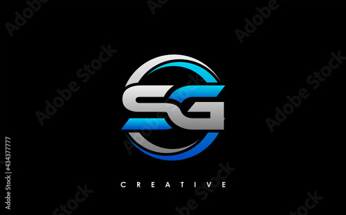 SG Letter Initial Logo Design Template Vector Illustration photo