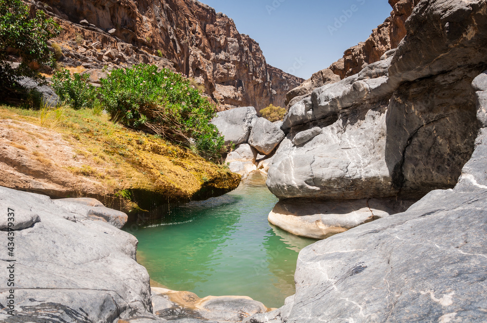 Wadi Dham Natural pools in Oman