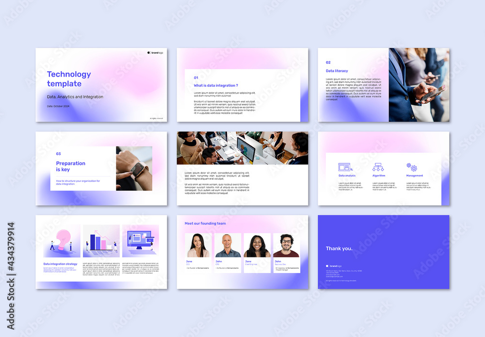 Business Technology Presentation Design Template Stock Template | Adobe ...