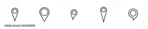 Conjunto de iconos de ubicación estilo línea. Concepto de localización, destino o punto de entrega. Ilustración vectorial