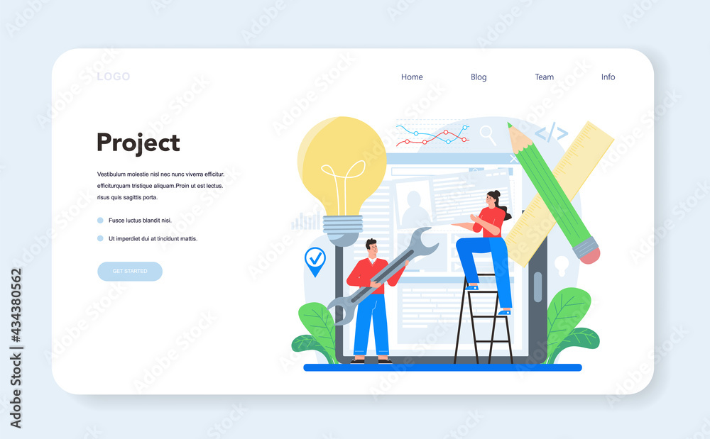 Project management web banner or landing page. Successful strategy Project management web banner or landing page. Successful strategy