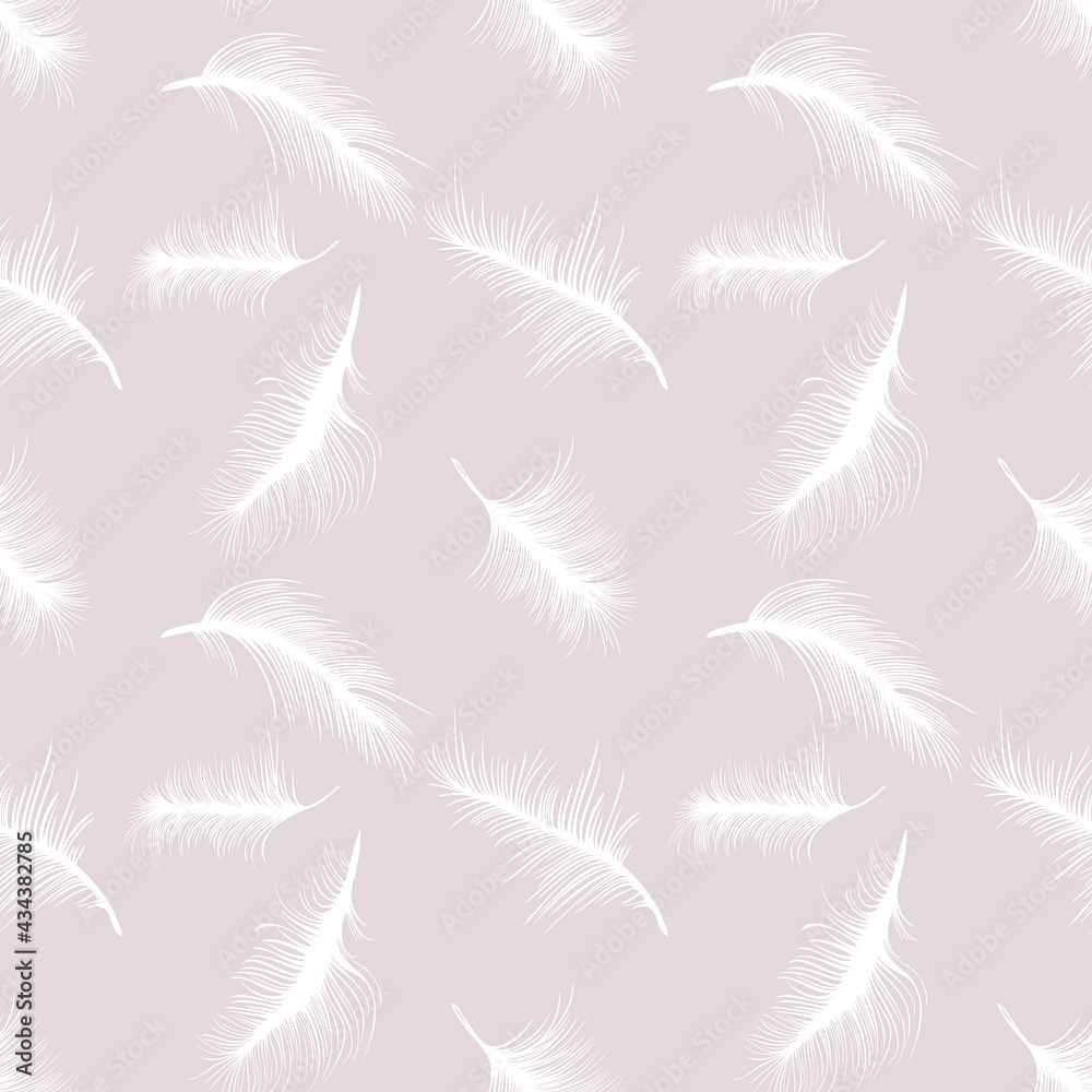 Pastel seamless feathers