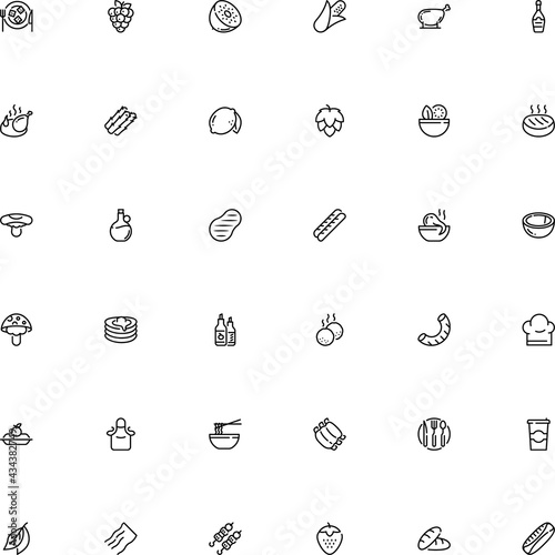 icon vector icon set such as: cock, condiment, celebration, meatballs, fried, toast, grass, lifestyle, costume, apple, asparagus, cranberry, alcohol, protective, olive, yellow, pictogram, pub, take