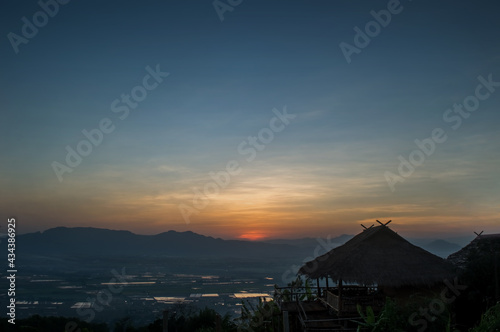 The place to stay, the viewpoint during the sunset time The beauty of nature

