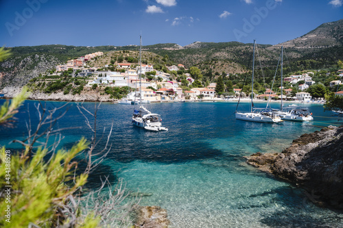 Assos small town on Ionian sea, Kefalonia island, Greece