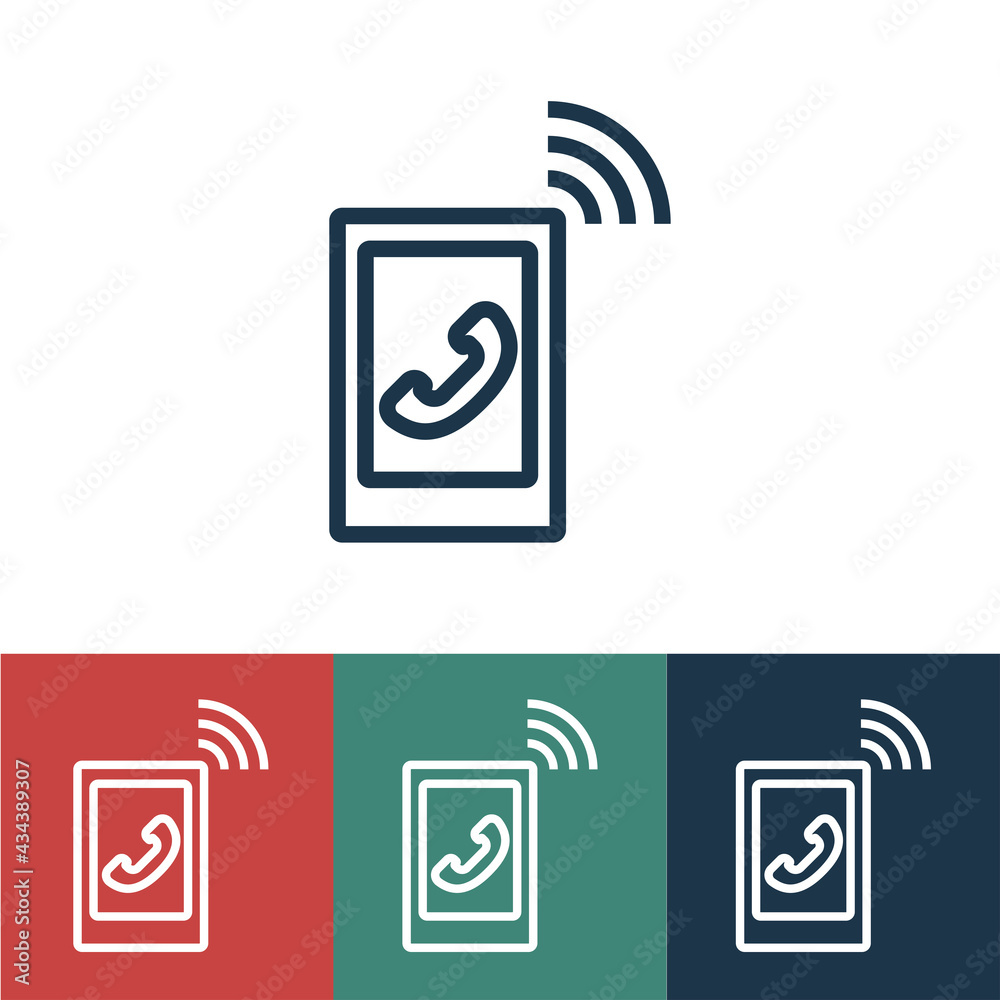 Linear vector icon with phone call Linear vector icon with phone call