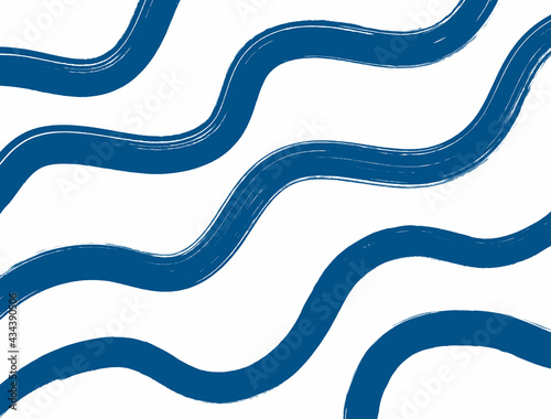 Rectangular background with wavy lines drawn by hand with a rough brush. Grunge, watercolor, paint. Simple vector illustration.