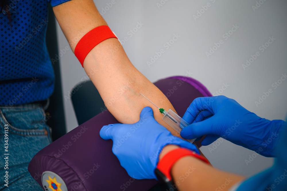 Blood sampling from a vein for research Blood sampling from a vein for research