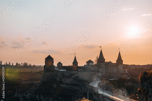 Ukraine Kamyanets Podilsk April 5 2018: Kamyanets-Podilskiy fortress © vector_master