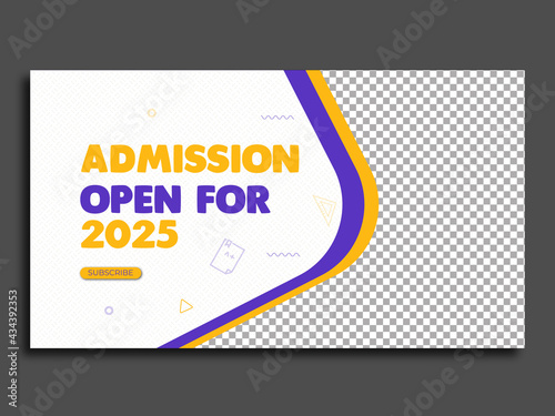 Kids School education admission Youtube thumbnail template	
