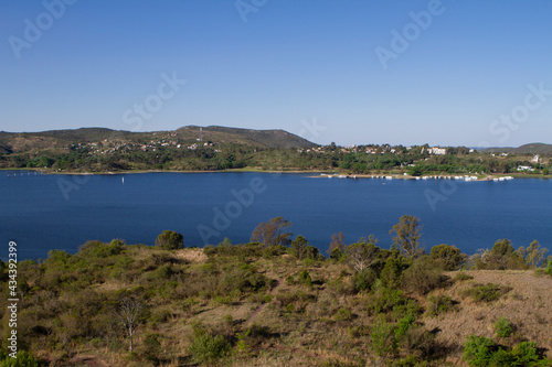 Landscape of a lake and mountains