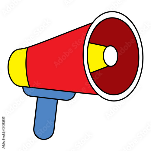 Red Speaker Megaphone icon Illustration. Vector illustration cartoon