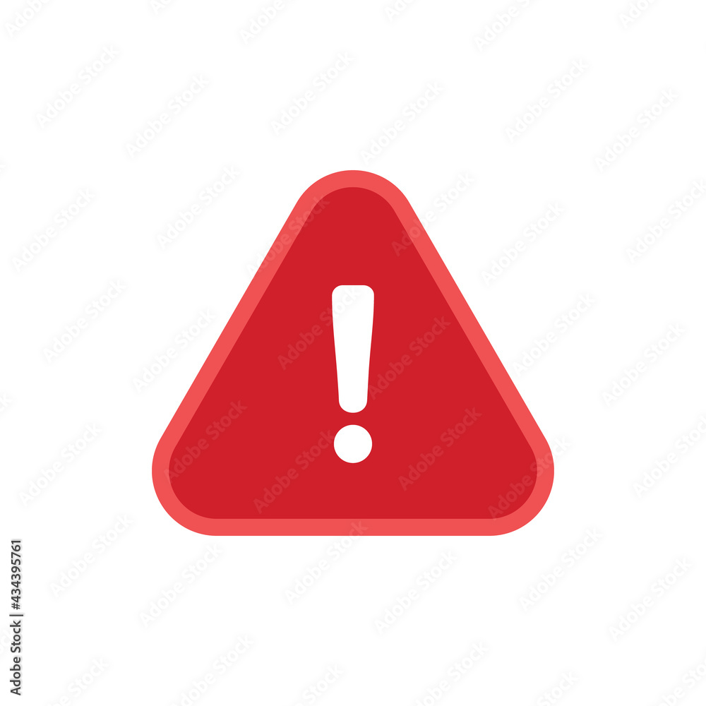Alert icon. Danger symbol. Flat Vector illustration attention sign with exclamation mark icon. Risk sign. Alert icon. Danger symbol. Flat Vector illustration attention sign with exclamation mark icon. Risk sign.