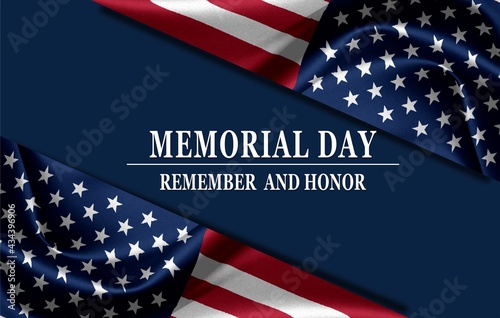 Happy Memorial Day with American flag