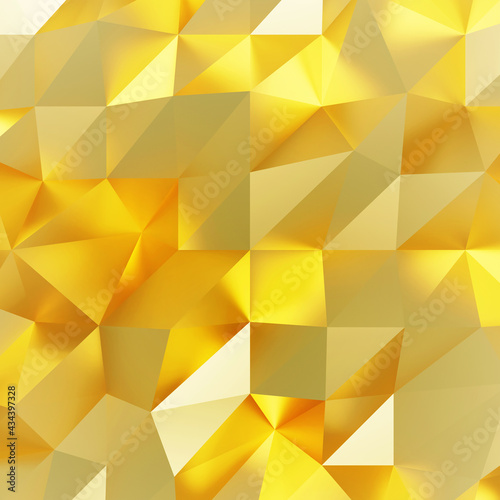 Gold polygon background 3d rendering  3d illustration. Abstract triangle background. Gold background. Abstract Gold polygon wallpaper. Abstract gold Backdrop. Polygon golden backdrop.