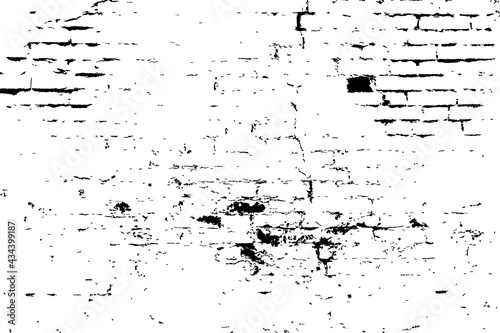 Old dark dirty crumbling grungy ancient brickwall. Uneven messy pitted rot surface of fissured decor. Ruined daub of crannied retro fortress. Rusty grime decayed rustic dusty wall block for 3D design