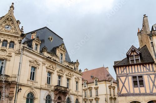 Dijon, beautiful city in Burgundy, old buildings in the center