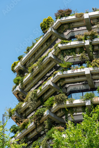 Green Building Facade Details In Barcelona, Spain