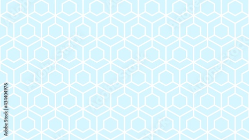 Seamless white geometric pattern on a pale blue background