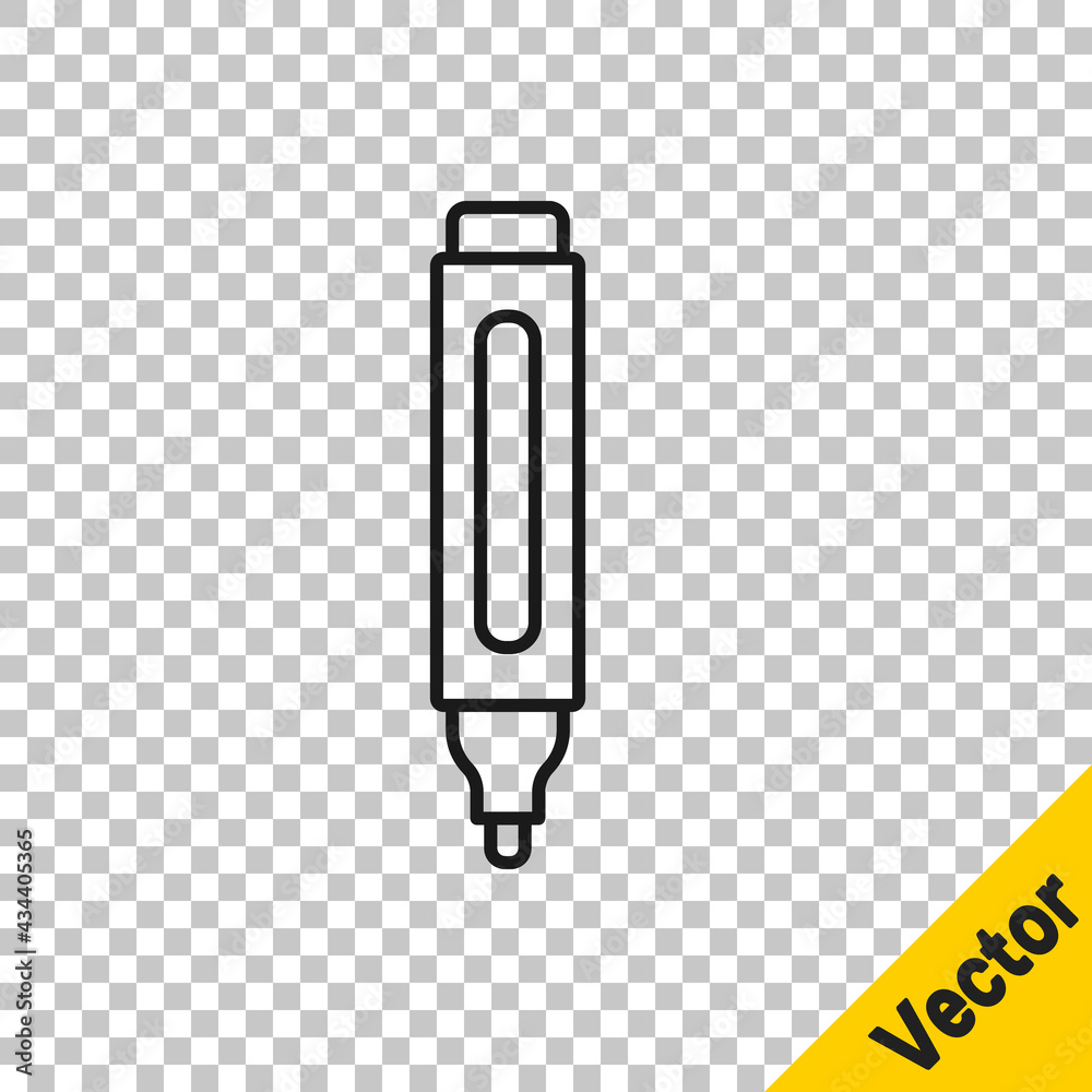 Black line Marker pen icon isolated on transparent background. Vector Black line Marker pen icon isolated on transparent background. Vector